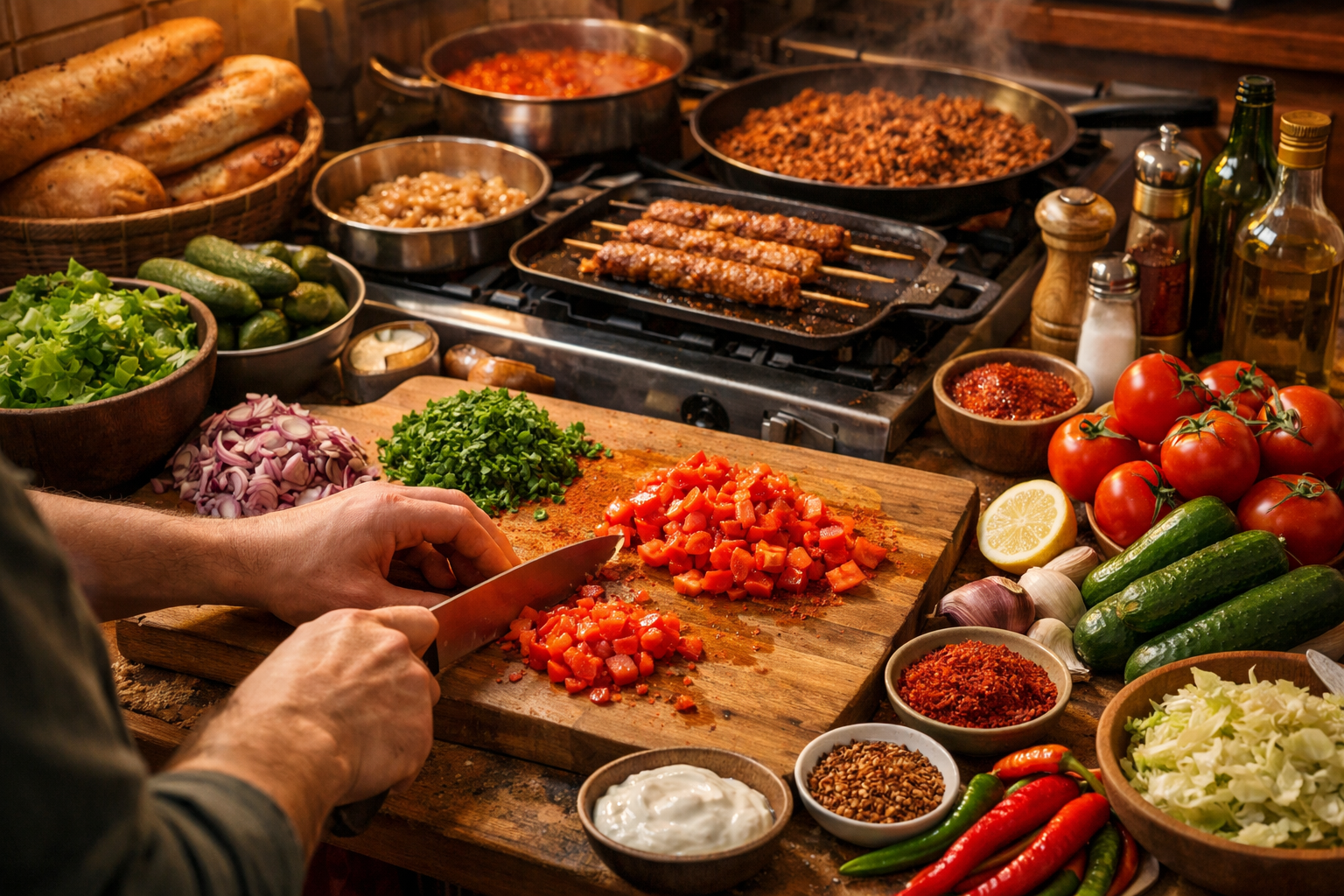 Mutfakta yemek hazirligi