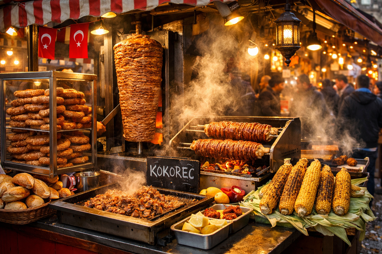 Turk sokak lezzetleri hazirlik gorunumu